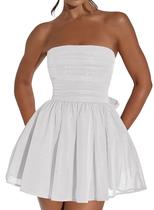 Vestido de boas-vindas Blawhee Glitter Tulle Strapless Ivory Vestido de boas-vindas Blawhee Glitter Tulle Strapless Ivory