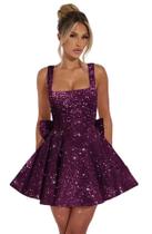 Vestido de boas-vindas Dessiny Plus Size Plum Sparkly Spaghetti Spaghetti Strap Vestido de boas-vindas Dessiny Plus Size Plum Sparkly Spaghetti Spaghetti Strap