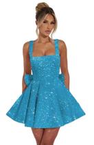 Vestido de boas-vindas Dessiny Spaghetti Strap Mermaid Ocean Blue