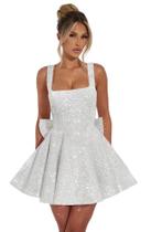 Vestido de boas-vindas Dessiny Spaghetti Strap Sequin Aline White Vestido de boas-vindas Dessiny Spaghetti Strap Sequin Aline White
