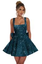 Vestido de boas-vindas Dessiny Teal Sequin Spaghetti Strap Plus Size Vestido de boas-vindas Dessiny Teal Sequin Spaghetti Strap Plus Size