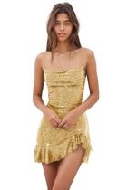 Vestido de boas-vindas EEMEII, lantejoulas, sereia, babados, dourado, tamanho 10