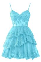 Vestido de boas-vindas Hanshi E-commerce com apliques de renda azul celeste Vestido de boas-vindas Hanshi E-commerce com apliques de renda azul celeste