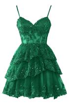Vestido de boas-vindas Hanshi E-commerce Sparkly Tulle 2024 verde