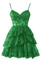 Vestido de boas-vindas Hanshi E-commerce Sparkly Tulle Green Plus Size