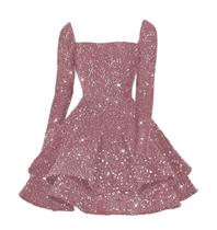 Vestido de boas-vindas YOFF Glitter Sequin A-line Dusty Rose 16 Vestido de boas-vindas YOFF Glitter Sequin A-line Dusty Rose 16