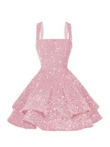 Vestido de boas-vindas ZUMEIJIA rosa claro de lantejoulas A-Line US8 para mulheres