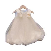 Vestido De Bolha Com Laço De Renda E Lantejoulas Para Meninas, Estilo Coreano, Cor Sólida, Moda Vestido De Bolha Com Laço De Renda E Lantejoulas Para Meninas, Estilo Coreano, Cor Sólida, Moda