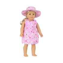 Vestido De Boneca De 18 Polegadas Com Chapéu E Saia De Morango Para Boneca Baby Born De 43 Cm