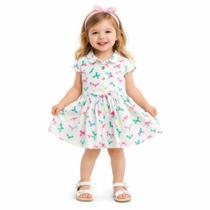Vestido de Borboletas Menina Infantil Lindo confortável