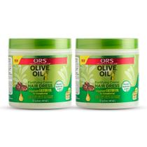 Vestido de cabelo ORS Olive Oil Fortificante com Óleo de Rícino 180mL x2 Vestido de cabelo ORS Olive Oil Fortificante com Óleo de Rícino 180mL x2