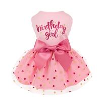 Vestido de cachorro Fitwarm Birthday Girl Tule rosa para cães XXS