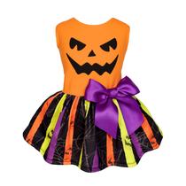 Vestido de cachorro Fitwarm Fantasia de abóbora de Halloween para cães pequenos