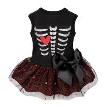 Vestido de cachorro Fitwarm Halloween Skeleton Costume para cães pequenos