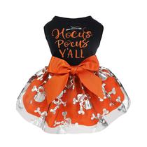 Vestido de cachorro Fitwarm Hocus Pocus Y'all Halloween para cães pequenos