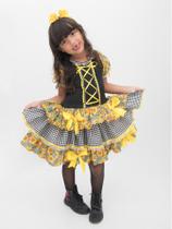 Vestido de Caipira Junino Girassol Infantil Menina - 0010I