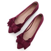 Vestido de camurça Ballet Flats SAILING LU Bow-Knot para mulheres