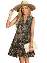 Vestido de capa de banho CUPSHE com babados 100% algodão preto