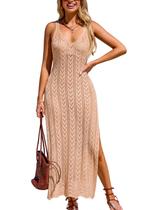 Vestido de capa de maiô CUPSHE de crochê sem mangas para mulheres