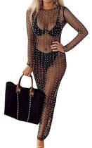 Vestido de capa Willow Dance Sheer Mesh Pearl Rhinestone