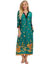 Vestido de casa Bloggerlove com zíper frontal Leopard Plus Size Vestido de casa Bloggerlove com zíper frontal Leopard Plus Size