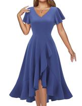 Vestido de Cóctel DRESSTELLS Otoño 2025 Invitada de Boda Grisazulado 2XL Vestido de Cóctel DRESSTELLS Otoño 2025 Invitada de Boda Grisazulado 2XL