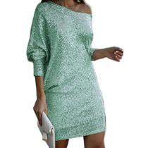 Vestido de coquetel de lantejoulas TIAFORD verde claro para mulheres Vestido de coquetel de lantejoulas TIAFORD verde claro para mulheres