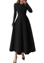 Vestido de Coquetel PRETTYGARDEN 2025 Elegante e Sofisticado Outono Preto