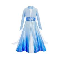 Vestido De Cosplay Elsa Com Lantejoulas Azuis Para Meninas, Fantasia Elegante De Princesa Para