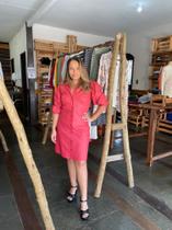 Vestido de couro Rosa TAM M