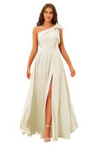 Vestido de dama de honra BITALY One Shoulder Satin Ivory A-line