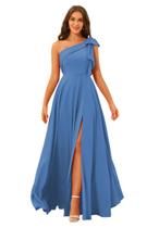 Vestido de dama de honra BITALY One Shoulder Stiny Dusty Blue 24W