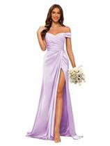 Vestido de dama de honra Dessiny Lilac Off Shoulder Satin Mermaid