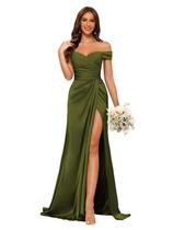 Vestido de dama de honra Dessiny Olive Green Satin Mermaid US22W
