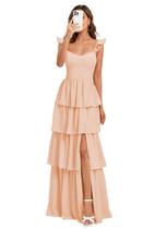 Vestido de dama de honra Dessiny Plus Size Spaghetti Straps rosa Vestido de dama de honra Dessiny Plus Size Spaghetti Straps rosa