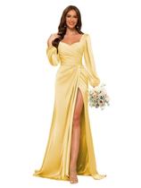 Vestido de dama de honra Dessiny Satin Sweetheart Yellow Mermaid
