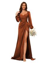 Vestido de dama de honra Dessiny Simple Sweetheart Burnt Orange 2025