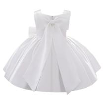 Vestido de dama de honra IBTOM CASTLE para meninas, tule acetinado, branco