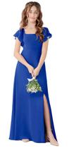 Vestido de dama de honra Jirocum JR001 para meninas azul royal tamanho 13