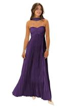 Vestido de dama de honra KMQSY, chiffon roxo, longo, sem alças, tamanho 12