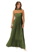 Vestido de dama de honra KMQSY Olive Chiffon longo sem alças 2025 para mulheres