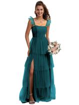 Vestido de dama de honra LANGKAAO Peacock Plus Size Long Baile