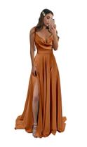 Vestido de dama de honra Monvelli Spaghetti Strap Plus Size 22W Rust Vestido de dama de honra Monvelli Spaghetti Strap Plus Size 22W Rust