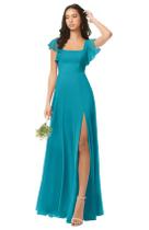 Vestido de dama de honra Oisslec A Line Jade Chiffon Long US14 Vestido de dama de honra Oisslec A Line Jade Chiffon Long US14
