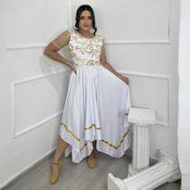 Vestido de Dança Coreografia Plus Size Blusa Tule Bordado Moda Evangélica