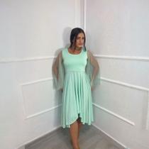 Vestido de Dança Coreografia Plus Size Manga ASA Tule Moda Evangélica Feminina