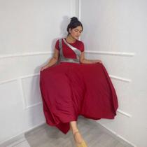 Vestido de Dança Coreografia Plus Size Prata Moda Evangélica