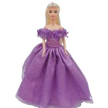 Vestido de debutante para boneca boneca barbie lilas