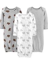 Vestido de dormir para bebês Simple Joys by Carter's Cotton, pacote com 3