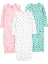 Vestido de dormir Simple Joys da Carter's Baby Girls, 0-3 meses, pacote com 3